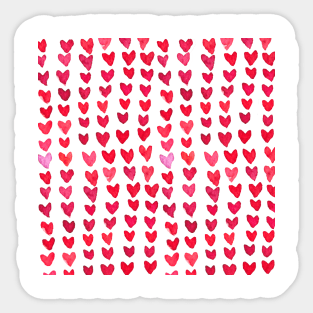 Brush stroke hearts - red and pink Sticker